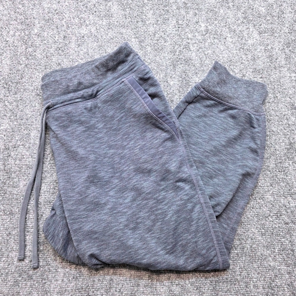 Athleta Gray Space Dye Joggers Womens Medium Drawstring Pockets Activewear Pants